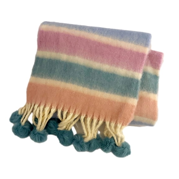 MANNYA Winter Tassels Warm Scarf Women Cold Weather Long Scarf Pashmina Neck Warmers