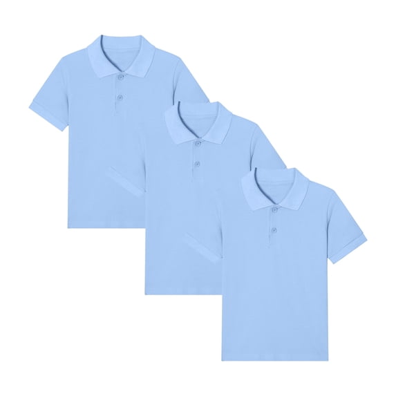 CHOYURME CHONYURM Boys School Uniform Short Sleeve Polo Shirts,3-Pack,Sizes 6-18