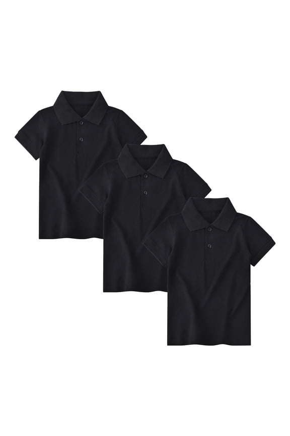Boys School Uniform Short Sleeve Polo Shirts,3-Pack,Sizes 6-18