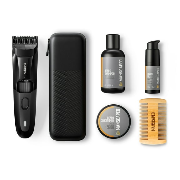 MANSCAPED The Beard Hedger Advanced Kit Includes Our Precision Beard & Mustache Trimmer, Hydrating Shampoo, Softening Conditioner, Moisturizing Oil & Facial Hair Comb