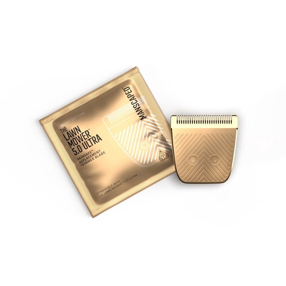 MANSCAPED The Lawn Mower 5.0 ULTRA Gold SkinSafe Replacement Trimmer Blade - Ceramic Groin Hair Trimmer Blade Head Refill with Metal Guard, 1 Count