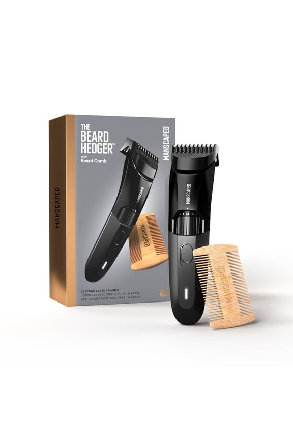 Beard Hedger Cordless Electric Trimmer for Men's Beard, Mustache, and Stubble with Wooden Comb