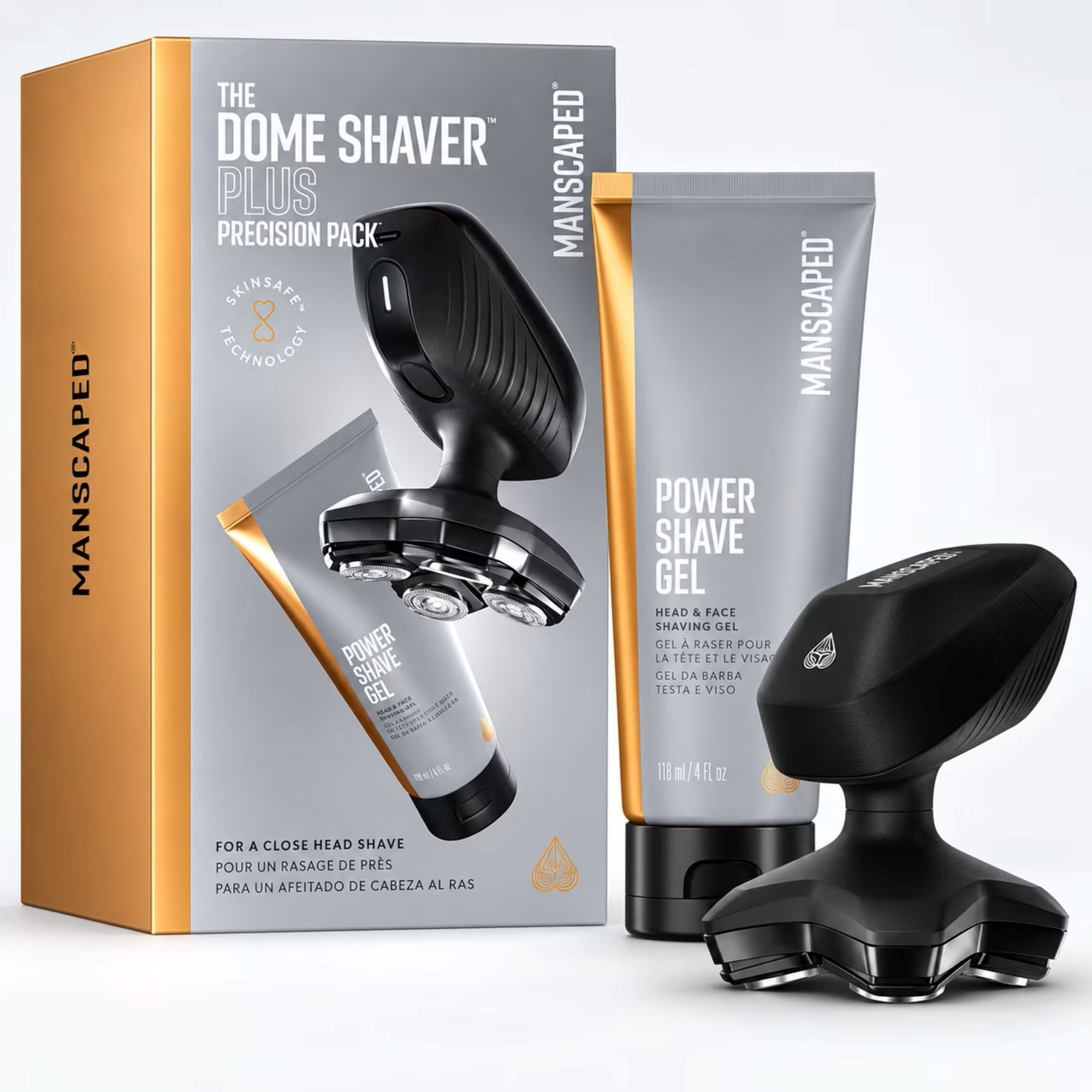 【新品未使用】MANSCAPED（マンスケープド）メンズシェーバーセット MANSCAPED Dome Shaver Plus Precision Pack, Electric Head Shaver