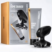 MANSCAPED  Dome Shaver  Plus Precision Pack, SkinSafe  Electric Bald Head Shaver for Men, Wet/Dry with Power Shave Gel, 6 fl oz, Black