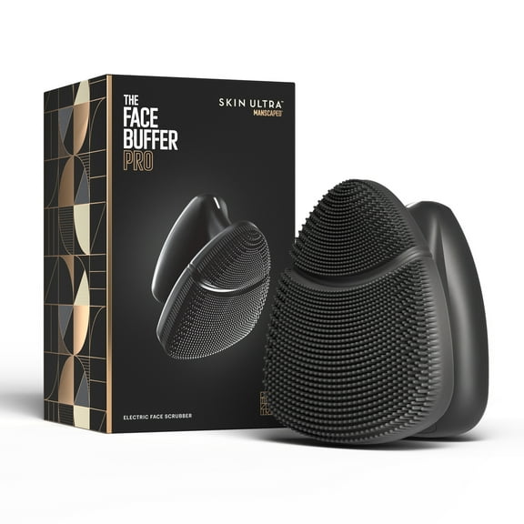 MANSCAPED The Face Buffer PRO - Men's Electric Silicone Face Scrubber for Exfoliating Your Skin - Black