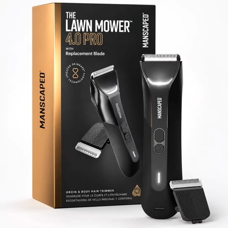 MANSCAPED® Lawn Mower® 4.0 Pro Electric Groin & Body Hair Trimmer for Men's, Waterproof, SkinSafe® Blade, Black