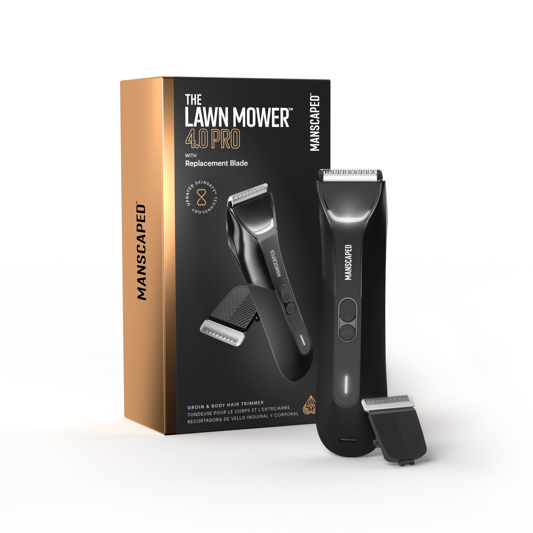 MANSCAPED The Lawn Mower 4.0 Pro Men's Groin & Body Hair Trimmer w/ Additional Skin Safe Blade