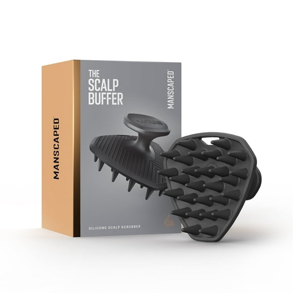MANSCAPED The Scalp Buffer Mens Silicone Head Scrubber Cleansing & Exfoliating Hair Brush for Gentle Scalp Massage, Black