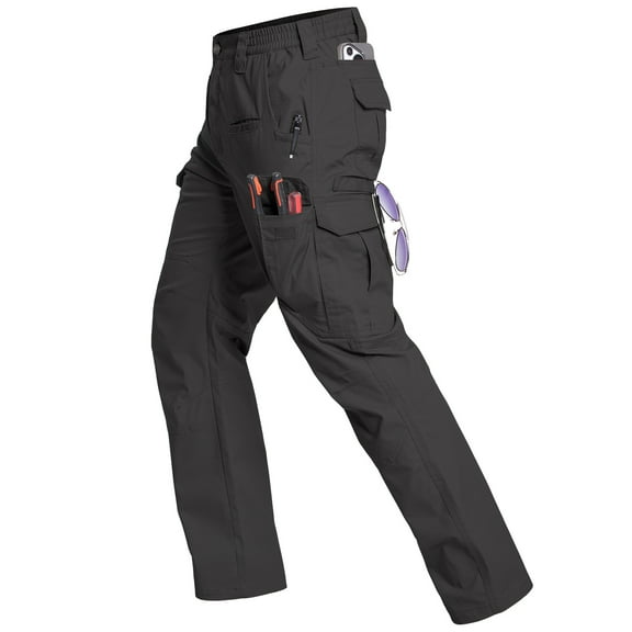 MANSDOUR Men's Flex Work Pants Stretch Ripstop Water-Resistant Utility Cargo Pants Lightweight Workwear Outdoor Tactical Pants