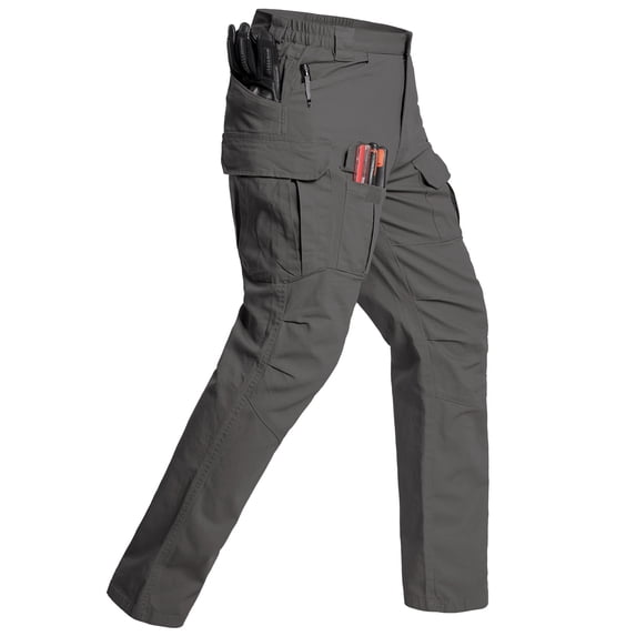 MANSDOUR Men's Cargo Pants Cargo Lightweight Water-resistant Work Outdoor Hiking Pants Dark Gray 34x32