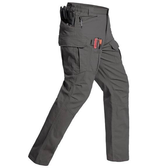 MANSDOUR Men's Cargo Pants Cargo Lightweight Water-resistant Work Outdoor Hiking Pants Dark Gray 36x32