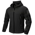 thumbnail image 1 of MANSDOUR Men's Tactical Fleece Hoodie Jacket Warm Full-zip Outdoor Hiking Work Coat With 7 Zip Pockets Black-XXL, 1 of 6