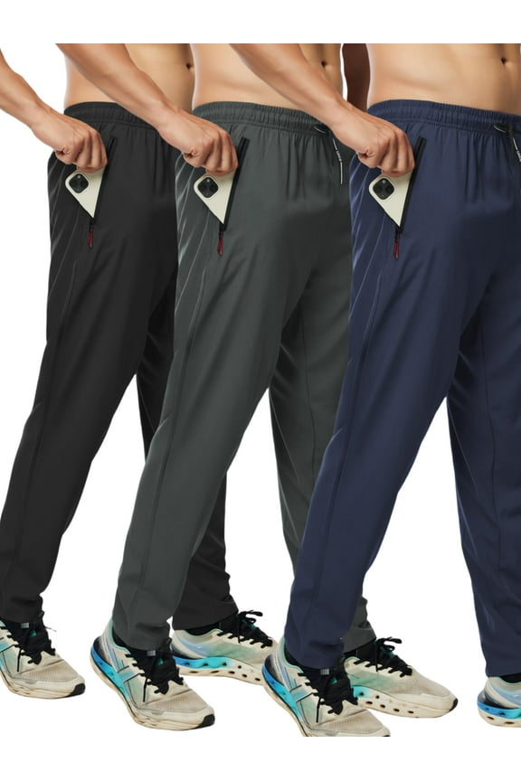 Men's Sweatpants Jogger with Pockets, 3 Pack
