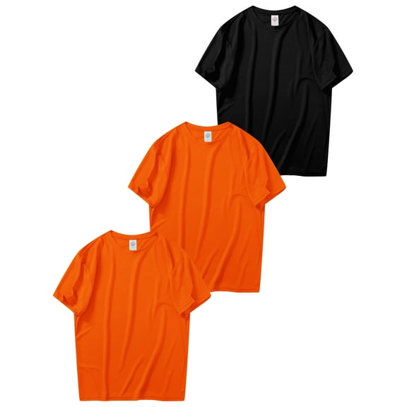 MANSENHUG 3 Pack Men's Fluorescent T Shirts Athletic Running Gym Workout Short Sleeve Tee Shirts for Men