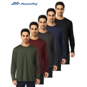 5 Pack Long Sleeve Shirts for Men - Quick Drying Moisture Wicking Sun Protection T-Shirts for Fishing Workout Gym