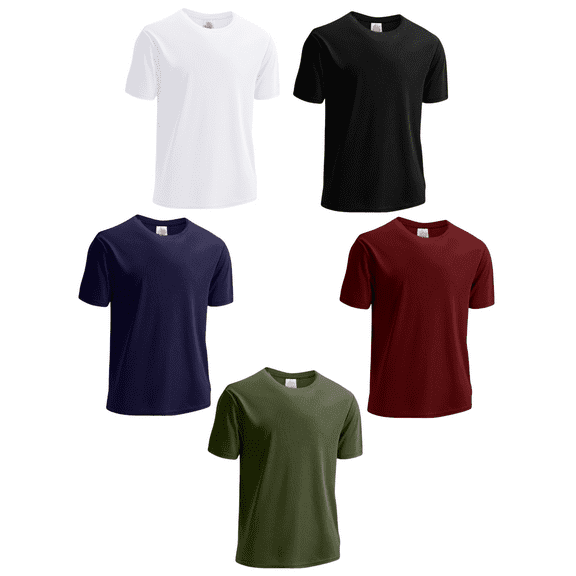 MANSENHUG 5 Pack Men's Dry Fit T Shirts Athletic Running Gym Workout Short Sleeve Tee Shirts for Men
