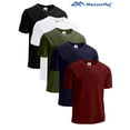 thumbnail image 1 of MANSENHUG 5pcs Men's Performance Stretchable Quick Drying Short Sleeve Moisture Wicking Crew Neck T-Shirt For Men's Outdoor Gym Running Fitness, 1 of 6