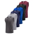 thumbnail image 1 of MANSENHUG Men's 6 Pack Tank Tops Sleeveless Workout Quick Drying Shirts Gym Muscle Shirts Athletic Bodybuilding Tee, 1 of 9