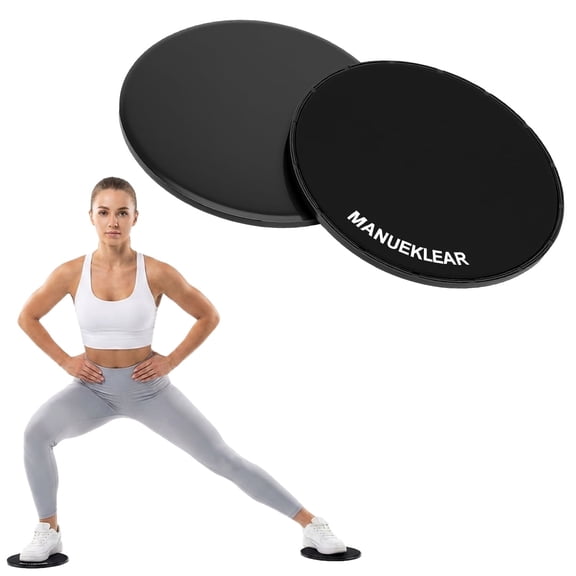MANUEKLEAR Core Sliding Discs - Dual Sided Workout Sliders For Carpet & Hardwood Floor - Home Ab Pads Exercise Equipment Fitness Sliders For Women And Men