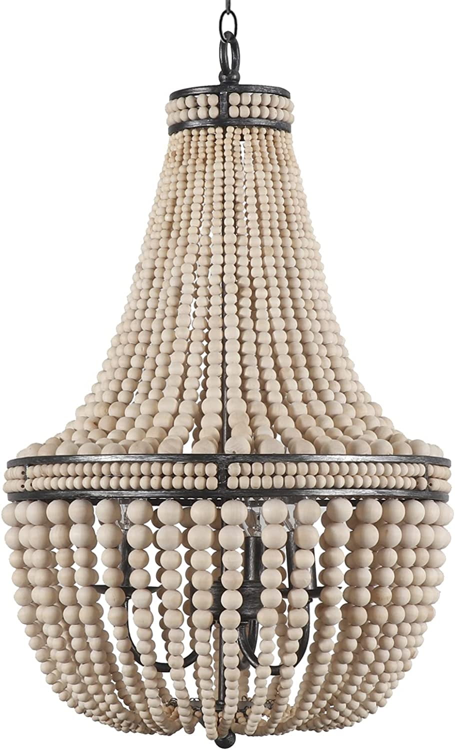 Farmhouse Wood Beaded Chandeliernull