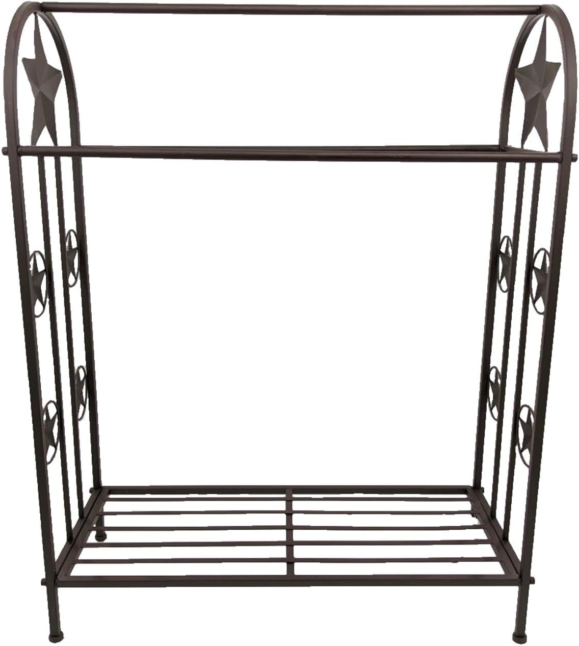 MANXING Metal FreeStanding Quilt Rack in Rustic Western Style with