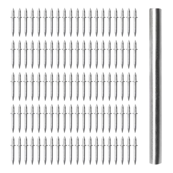 MANYUN Double-Head Skirting Nail, Invisible Seamless Screws for Baseboard Installation, Carbon Steel, 100pcs