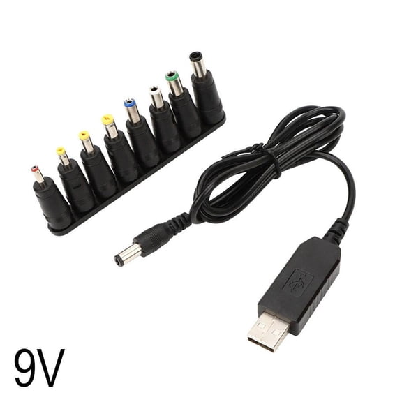 MANYUN USB to 9V 12V Boost Converter Cable with DC Adapter Tips, Power Bank Step Up Charger for Router, Modem, Speakers