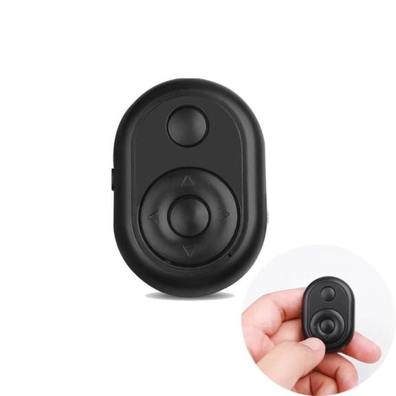 MANYUN Wireless Bluetooth Remote Shutter Button for Phone Camera, Black, Compatible with iOS Android