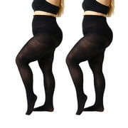 MANZI 2 Pack Plus Size Tights for Women 70D Queen Size Tights