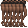 thumbnail image 1 of MANZI 6 Pairs 20D Women's Sheer Tights Ultra Thin High Waist Pantyhose Thigh High Stockings, 1 of 8
