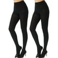 thumbnail image 1 of MANZI Women's 2 Pairs Super Opaque Tights for Women 120 Denier Control Top Pantyhose, 1 of 8