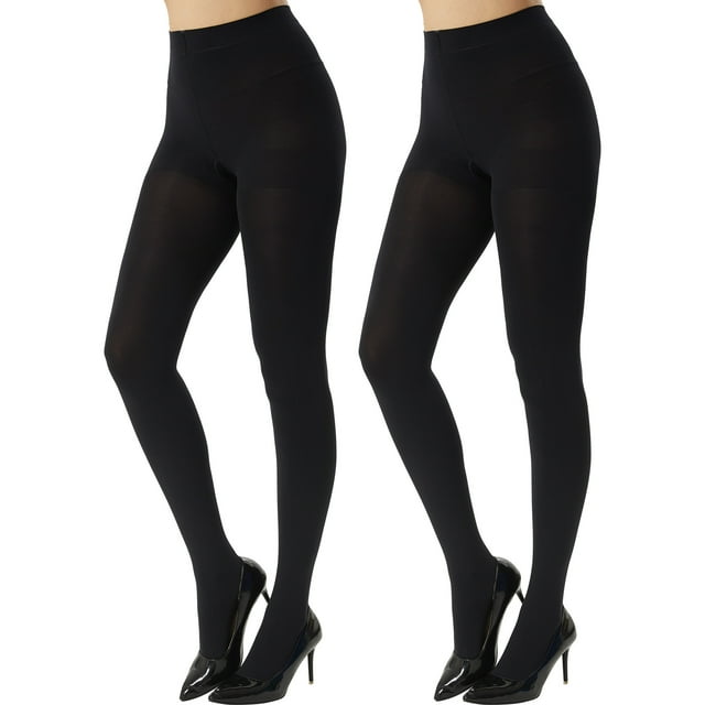 MANZI Women's 2 Pairs Super Opaque Tights for Women 120 Denier Control
