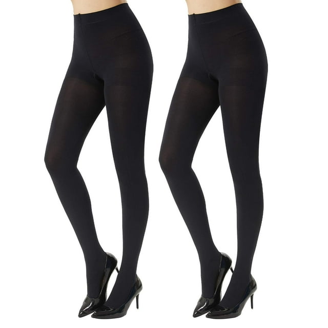 MANZI Women's 2 Pairs Super Opaque Tights for Women 120 Denier Control ...