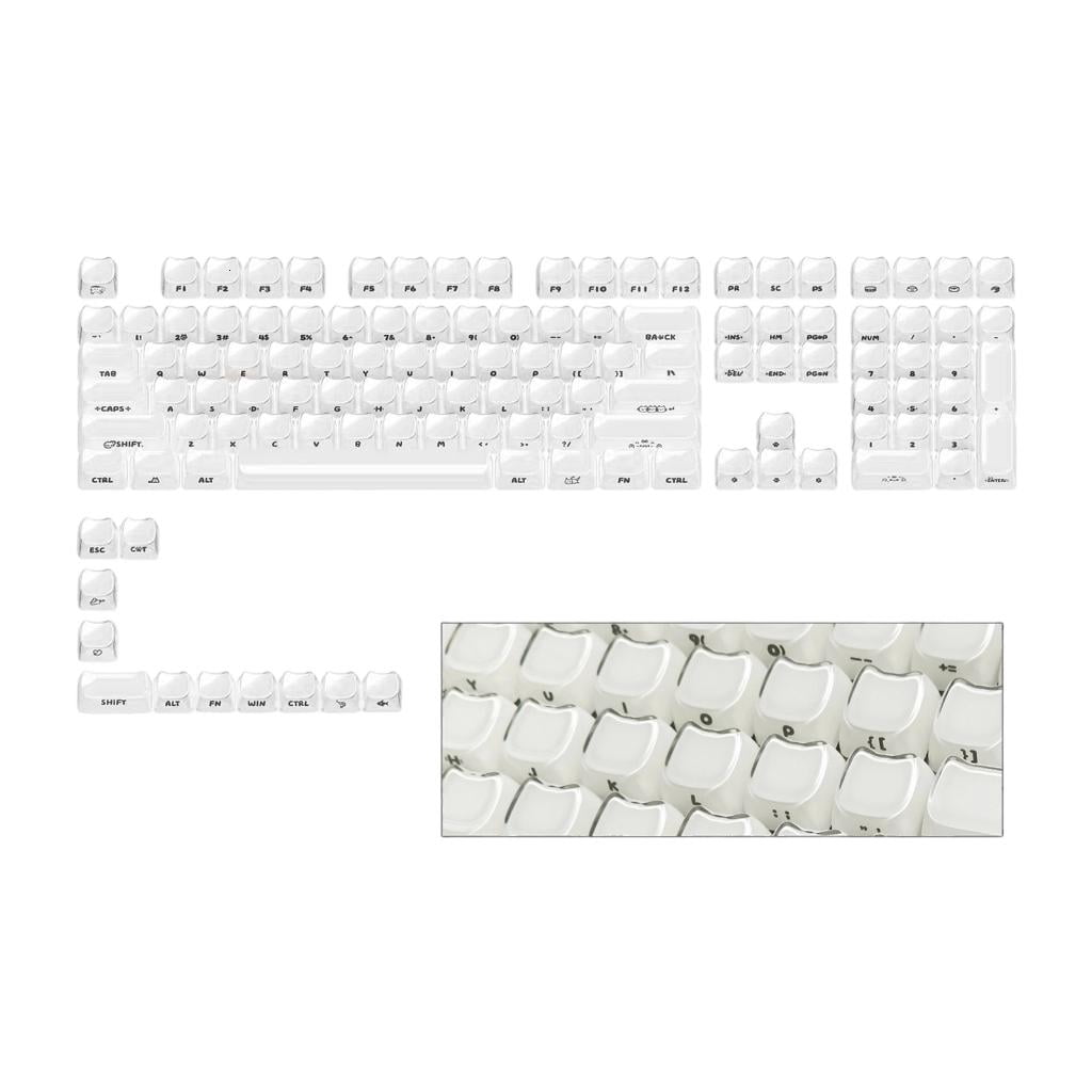 MAO Ergonomic Profile 119 Keycap Set In Frosted Jelly Finish With Side Printed Characters For Gaming Keyboards