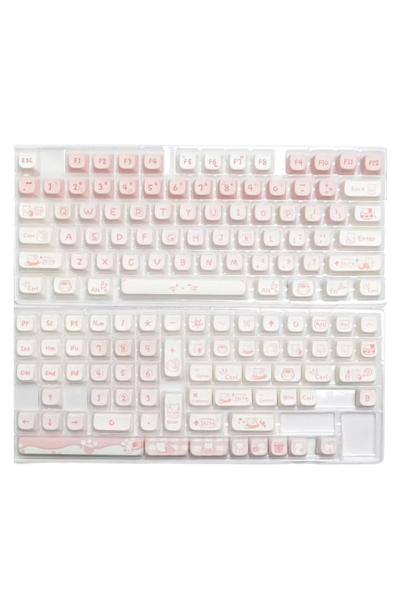 MAO Mechanical Keyboard Keycaps 134Pcs Lovely Kitten Party Theme Keycap Full Set