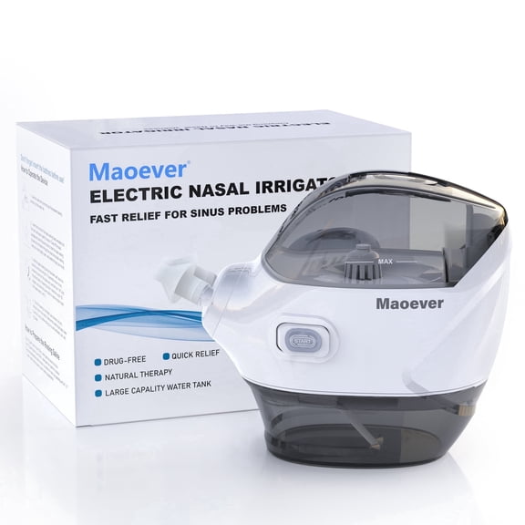 MAOEVER Nasal Irrigation System-Electric Neti Pot Sinus Nasal Irrigation Machine for Nasal Care, Nasal Cleaner with 30 Packs of Salt and Measuring Cup Suitable for Adult Nasal Irrigation