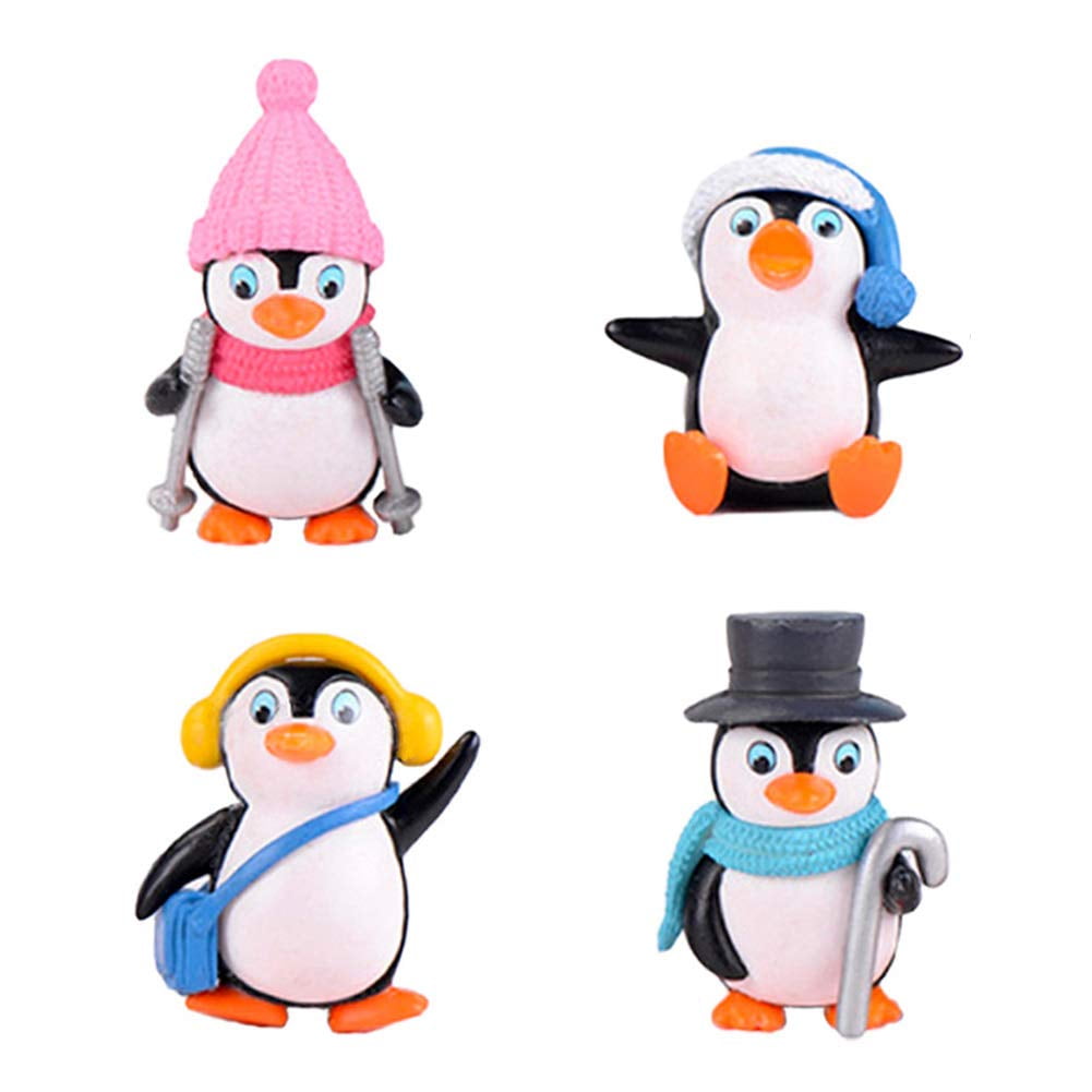 MAOMIA 4 Pcs Cute Penguin Figures, Mini Penguin Figurines Collection