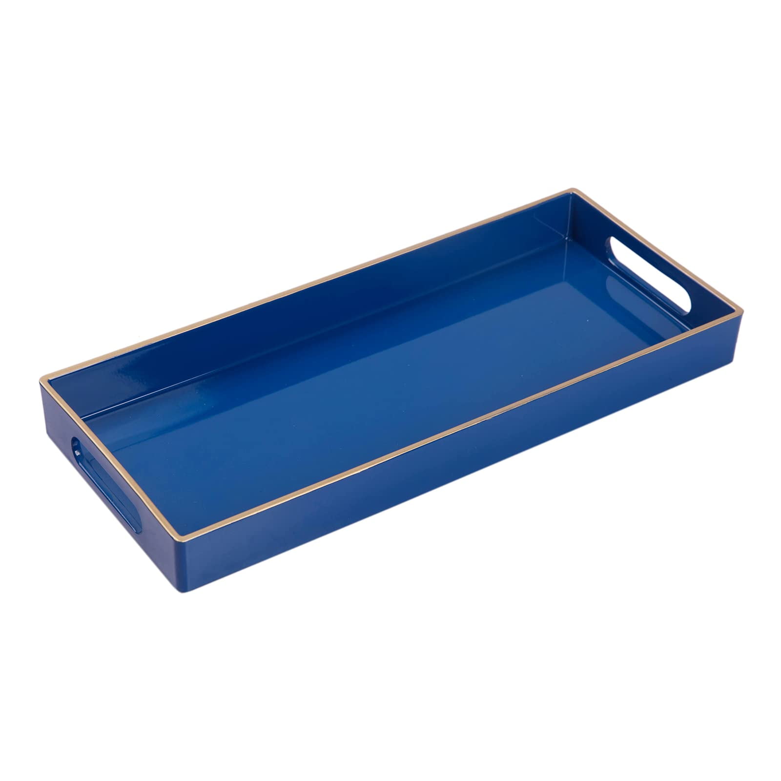 MAONAME Blue Bathroom Tray, Plastic Vanity Tray, Countertop Sink Tray