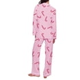 thumbnail image 1 of MAOQHI Womens Christmas Sleepwear Sets Long Sleeve Pajama Movie Holiday Print Milk Silk Long Sleeve Shirts and Pants for Cozy Nightwear Outfit E-Pink L, 1 of 9