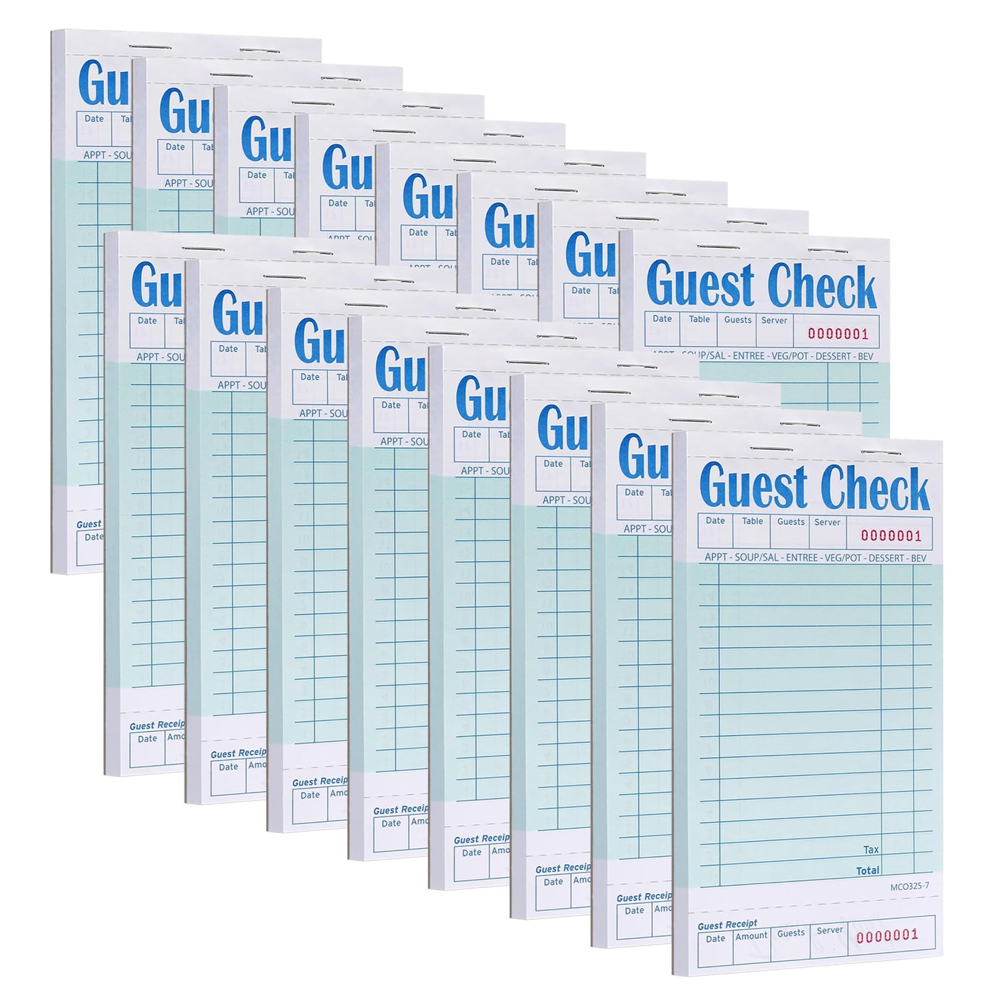 MAOQIAN 16 Pack Guest Checks Pads for Servers, Server Note Pads, Waiter Checkbook, Waitress Notepad for Restaurants, Paper Checks 50 Sheets/Pack, 800 Total Tickets