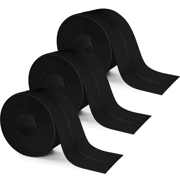 MAOQIAN 3pcs Black Caulk Tape Waterproof Self Adhesive, 1.5" x 10.5 ft Toilet Caulk Sealant Tape, Bathtub Caulk Sealing Strip Tape for Kitchen Countertop, Bathroom, Floor Wall Edge Protector