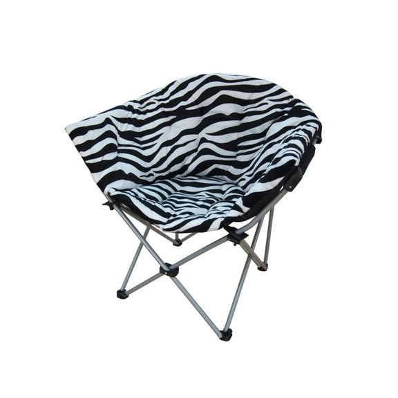 MAOS Steel Indoor-Outdoor Folding Large Moon Chair, Zebra