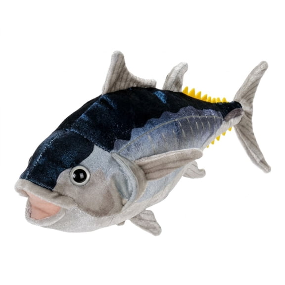 MAOWO Planet Realistic Bluefin Tuna Plush Toy, Lifelike Marine Animal Soft Cuddly Toy, 45cm Stuffed Fish Figure for Ocean Education and Collections, Sea Creature Decorative Gift for Kids and Adults