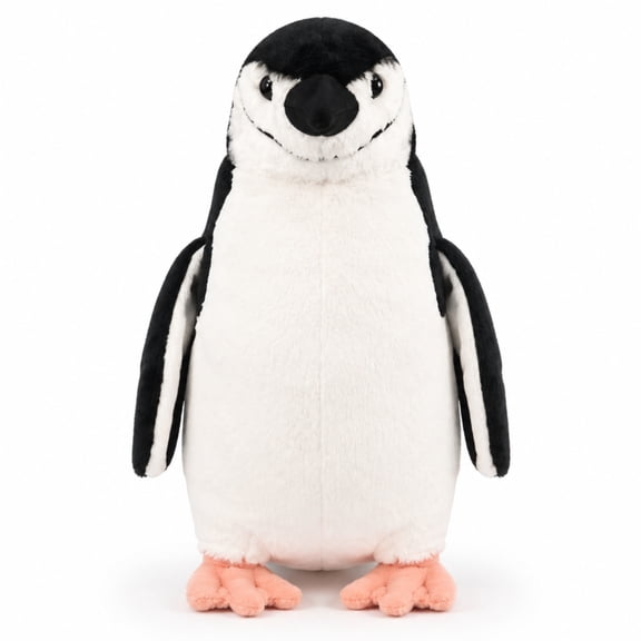 MAOWO Planet Realistic Chinstrap Penguin Plush Toy, Lifelike Marine Bird Soft Stuffed Animal with Standing Posture, 28 cm / 11 in