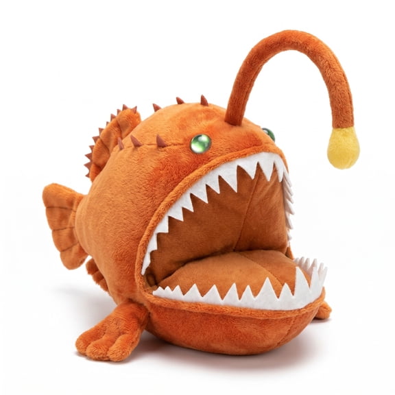 MAOWO Planet Adjustable Bendable Lure Anglerfish Plush Toy Soft Deep Sea Stuffed Animal with Felt Teeth