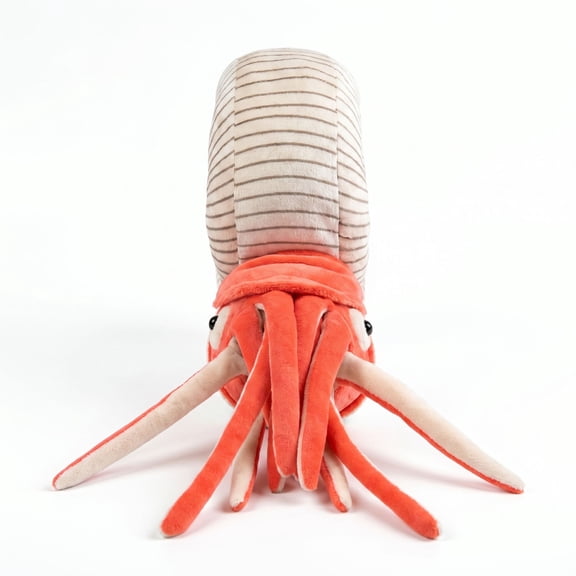 MAOWO Planet Prehistoric Marine Animal Ammonite Plush Toy with Detailed Shell and Tentacles, 16 Inch