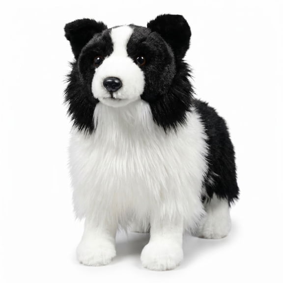 MAOWO Planet Realistic Standing Border Collie Plush Dog, 11 Inch