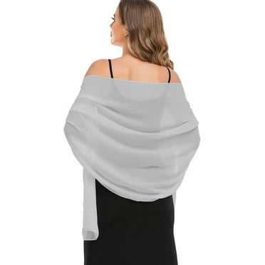 MAOYA Shawls and Wraps for Evening Dresses Sheer Chiffon Women Elegant Soft Silky Wraps Wedding Bridal Scarf