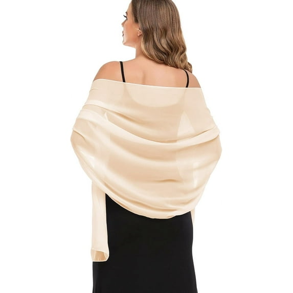 MAOYA Shawls and Wraps for Evening Dresses Sheer Chiffon Women Elegant Soft Silky Wraps Wedding Bridal Scarf