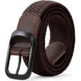thumbnail image 1 of Stretch Belt for Men, Men Elastic Woven Braided Belt 1 3/8 Casual Belt Golf Belt for Jeans Pants, 1 of 9